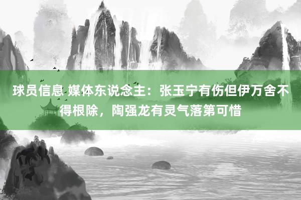 球员信息 媒体东说念主：张玉宁有伤但伊万舍不得根除，陶强龙有灵气落第可惜