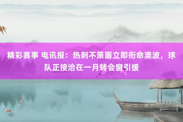 精彩赛事 电讯报：热刺不策画立即衔命澳波，球队正接洽在一月转会窗引援