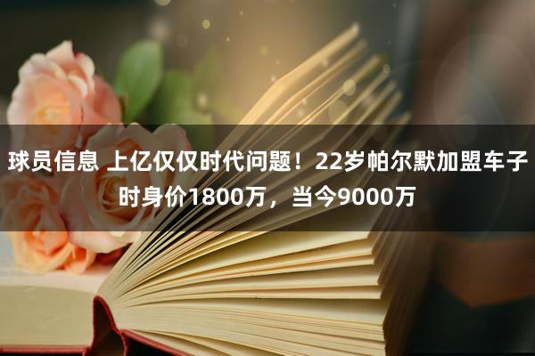 球员信息 上亿仅仅时代问题！22岁帕尔默加盟车子时身价1800万，当今9000万