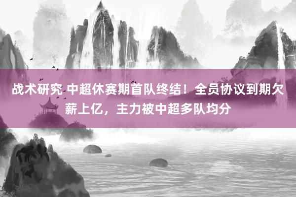 战术研究 中超休赛期首队终结！全员协议到期欠薪上亿，主力被中超多队均分