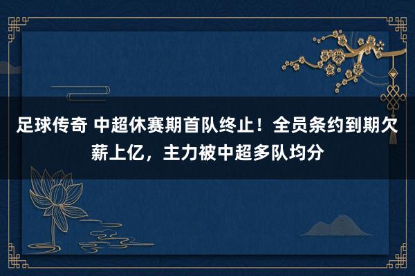 足球传奇 中超休赛期首队终止！全员条约到期欠薪上亿，主力被中超多队均分